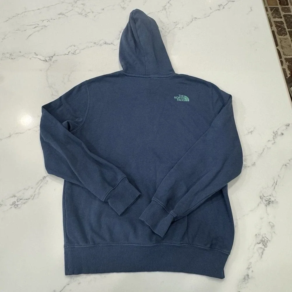 North‎ Face Graphic Hoodie Mens Small Blue Outdoor Streetwear Pullover